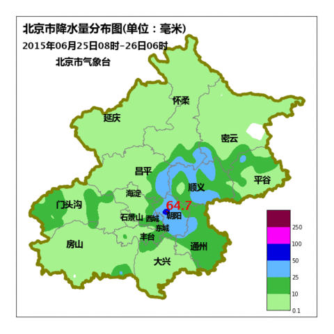 北京雨量分布