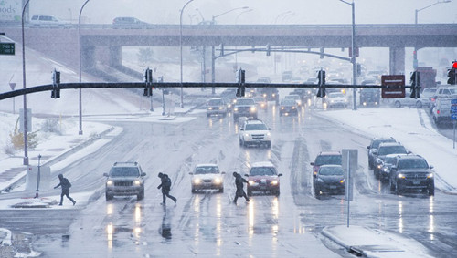 科罗拉多州迎来降雪。（图片来源：美联社）
