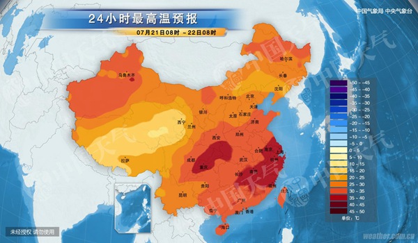 今天，江南、华南大范围高温持续。
