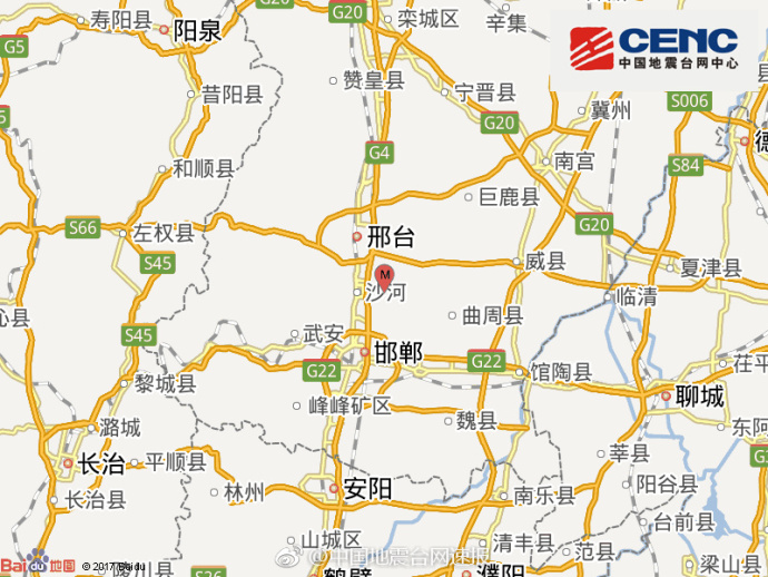 中国地震台网正式测定：4月29日3时37分在河北邯郸市永年县（北纬36.88度，东经114.64度）发生2.8级地震，震源深度13千米。